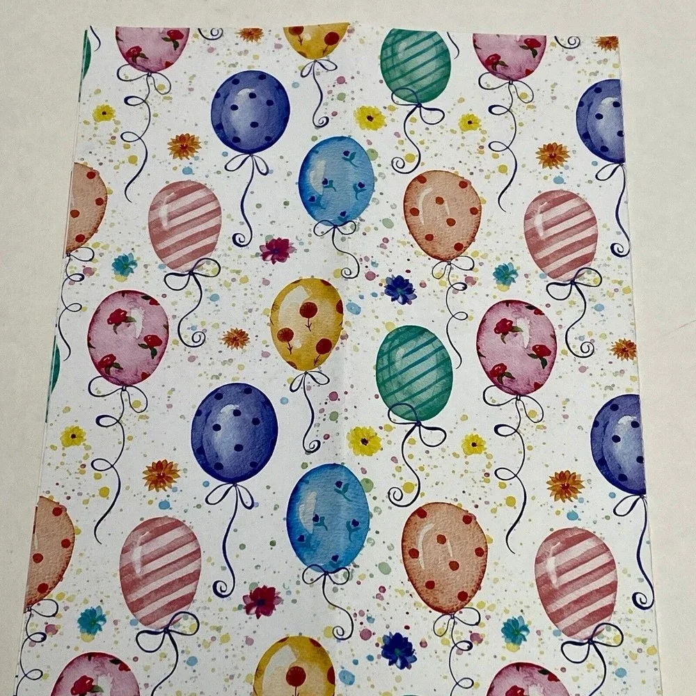 Vintage Lot of 6‎ Wrapping Paper Sheets Birthday Christmas Flowers